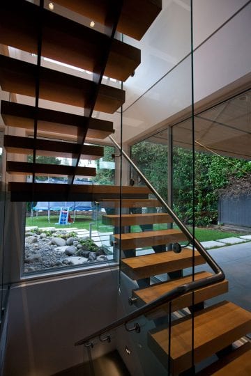 Custom Stairwell with glass