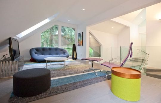Casual seating in the loft
